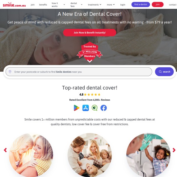 Smile.com.au homepage screenshot