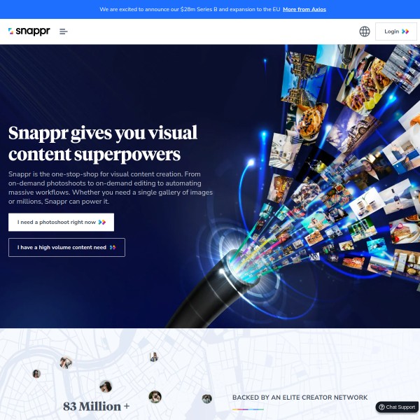 Snappr homepage screenshot