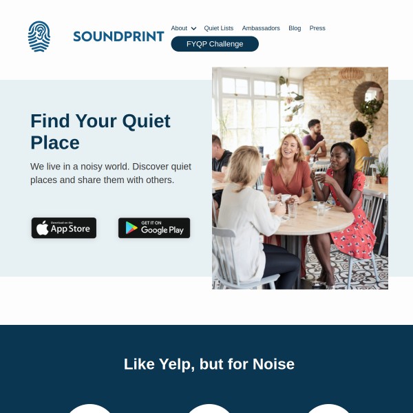 SoundPrint homepage screenshot