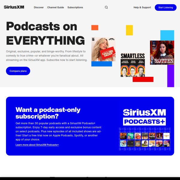 Stitcher homepage screenshot