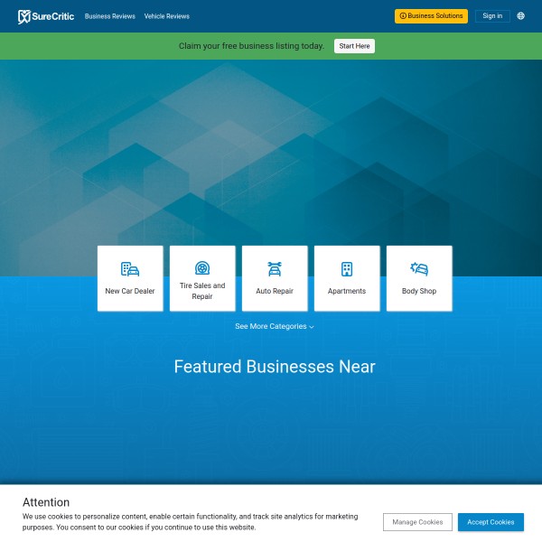 SureCritic homepage screenshot