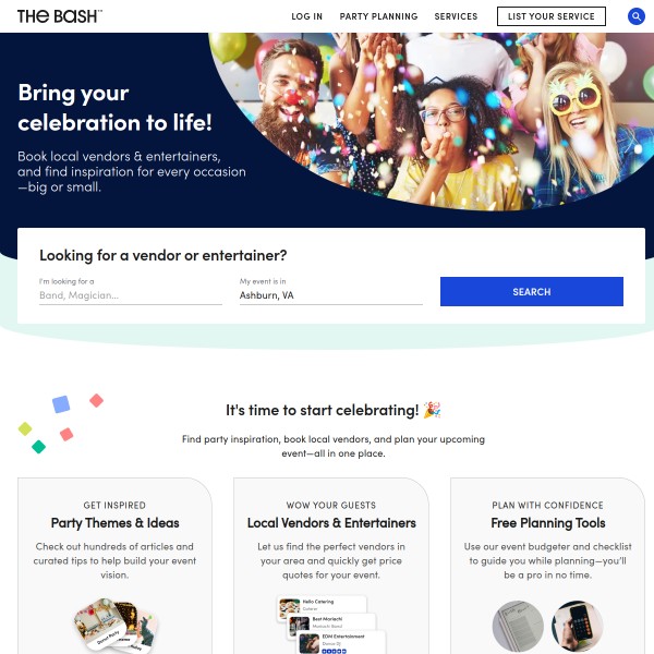 The Bash homepage screenshot