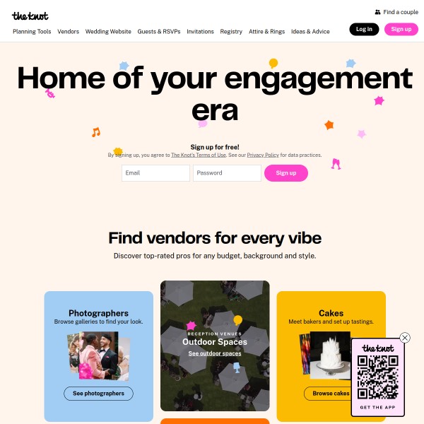 TheKnot homepage screenshot