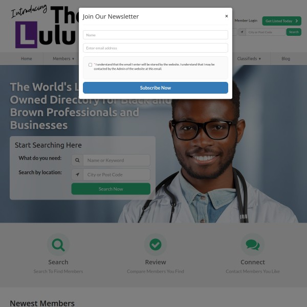 The LuLu List homepage screenshot