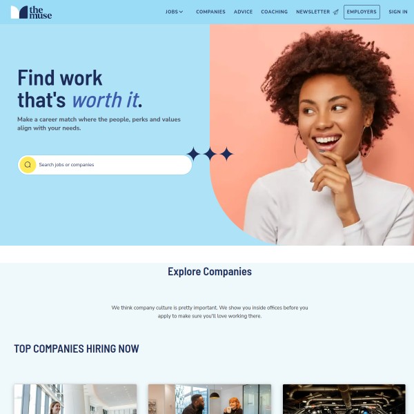 The Muse homepage screenshot