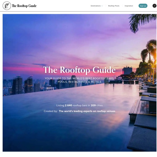Rooftop Guide homepage screenshot