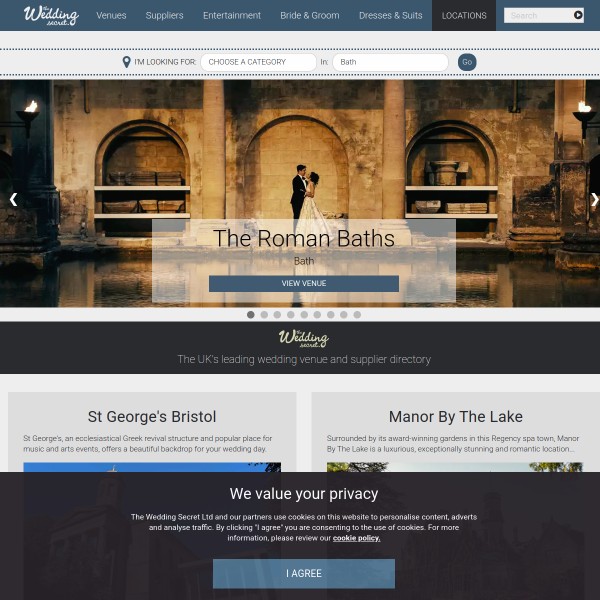 The Wedding Secret homepage screenshot