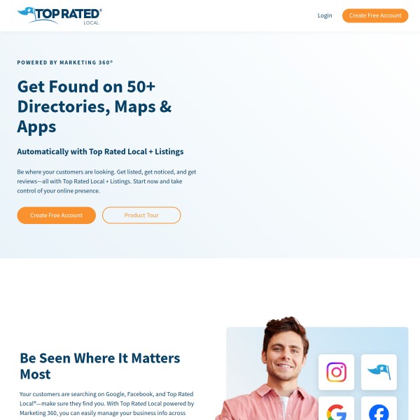 Top Rated Local homepage screenshot