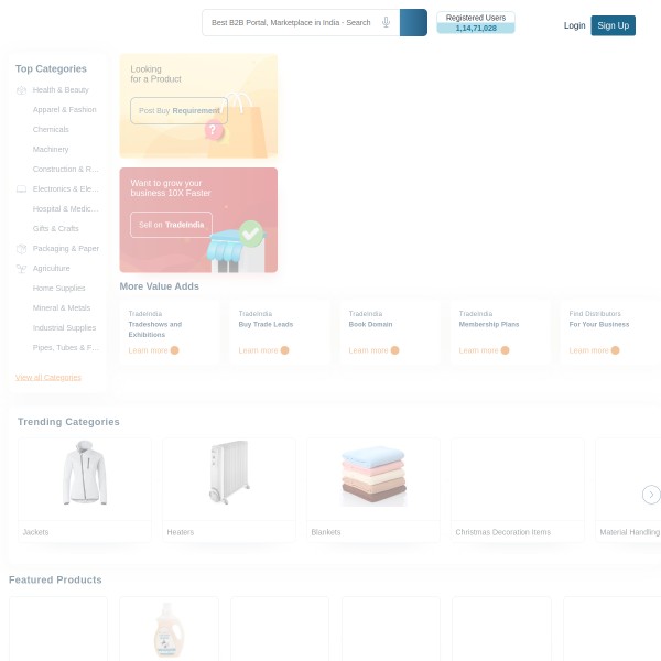 TradeIndia homepage screenshot