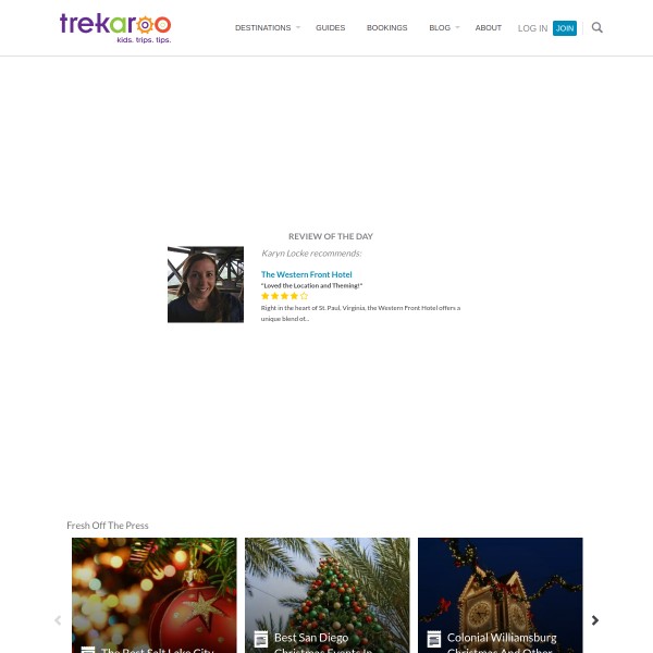 Trekaroo homepage screenshot
