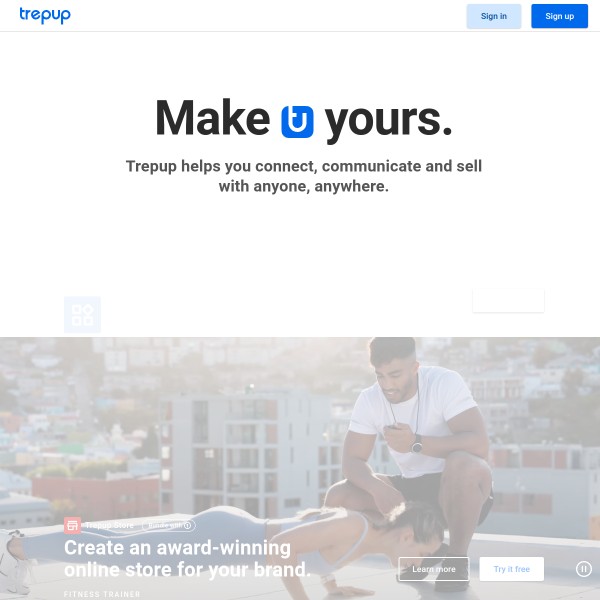 Trepup homepage screenshot