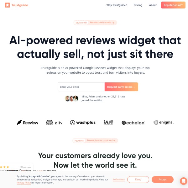TrustGuide homepage screenshot