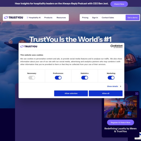 TrustYou homepage screenshot