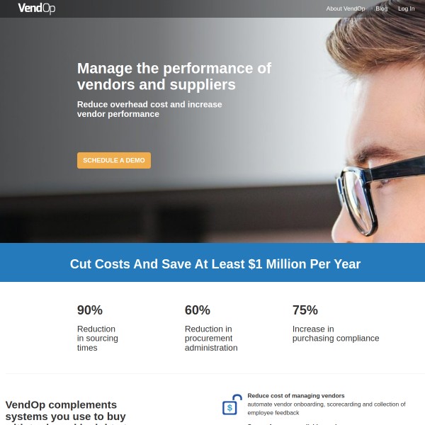 VendOp homepage screenshot