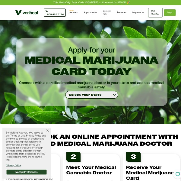 Veriheal homepage screenshot
