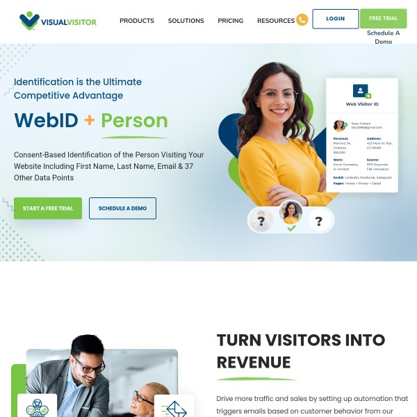 Visual Visitor homepage screenshot