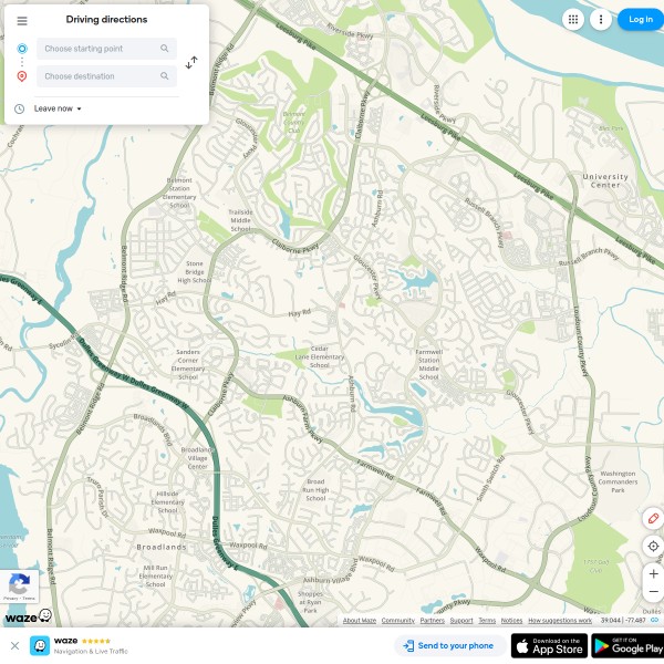 Waze homepage screenshot