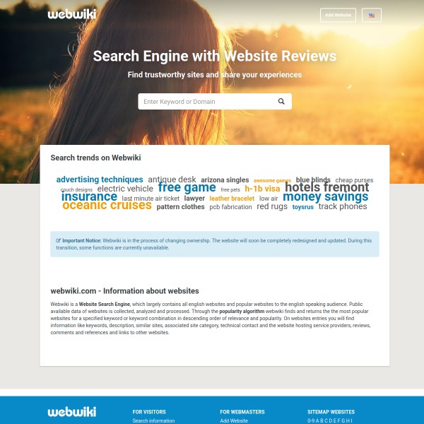 WebWiki homepage screenshot