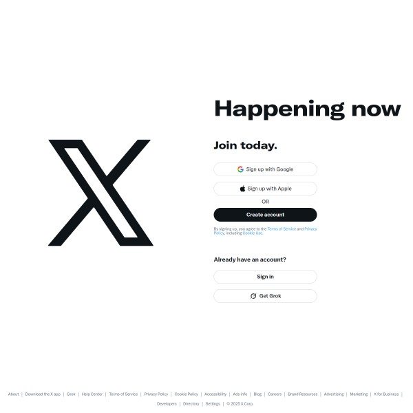X homepage screenshot