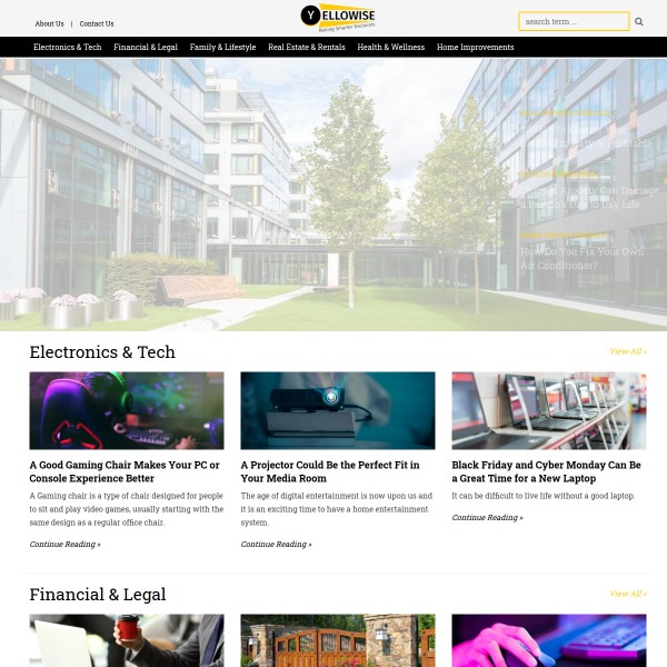 Yellowise homepage screenshot