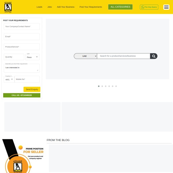 yellowpages.ae homepage screenshot