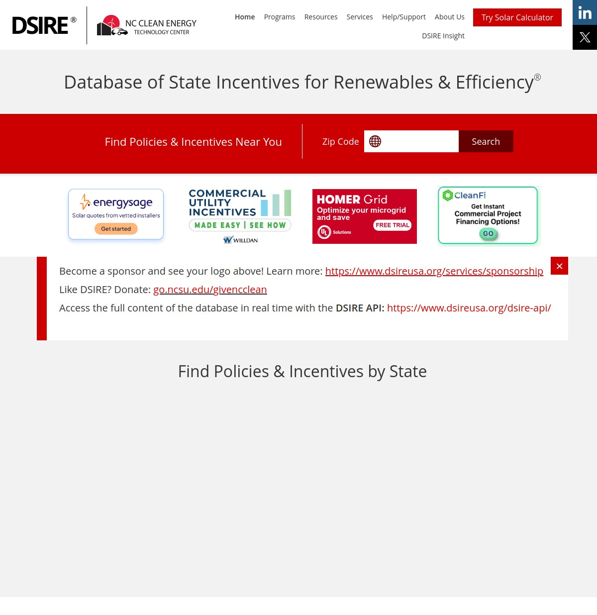 Database of State Incentives for Renewables & Efficiency