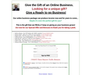 >>> Give the Gift of an Online Business >>> Massive Traffic Package Included
