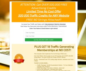 CRAZY CREDIT GIVEAWAY - 500,000 Traffic Credits for Traffic To ANY Website