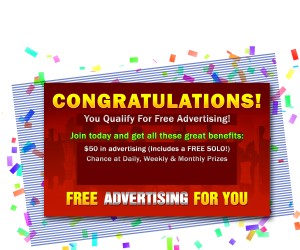 CONGRATULATIONS! You Qualify For Free Advertising!