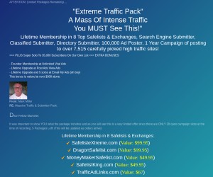 [eXtreme Traffic Package] Get a Mass of INTENSE Traffic for Whatever You Are Selling!