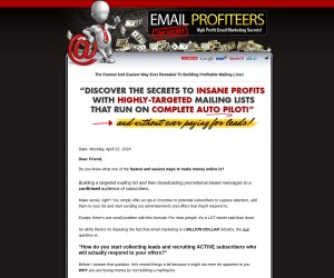 INSANE Email List Profits On Complete AUTO-PILOT Without Paying!
