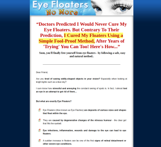 Eye Floaters No More ~ New Niche With High Conversions                         