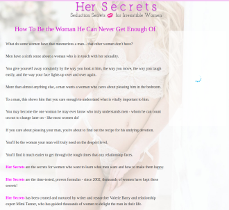 Her Secrets: Seduction Secrets For Irresistible Women                          