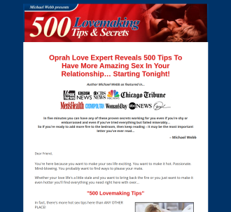 500 Lovemaking Tips & Sex Secrets                                              