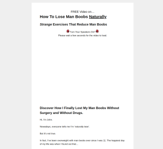 How To Lose Manboobs Naturally - New Salesletter!                              