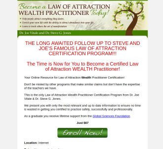 Law Of Attraction Wealth Practitioner Certification                            