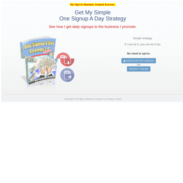 One Signup A Day Strategy