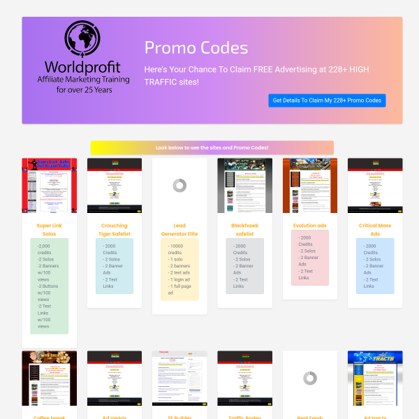 Claim FREE Advertising at 200+ HIGH TRAFFIC sites!