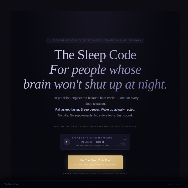 The Sleep Code For people whose brain won't shut up at night.