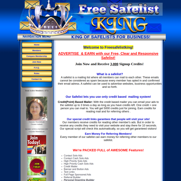 WELCOME TO FREE SAFELIST KING!