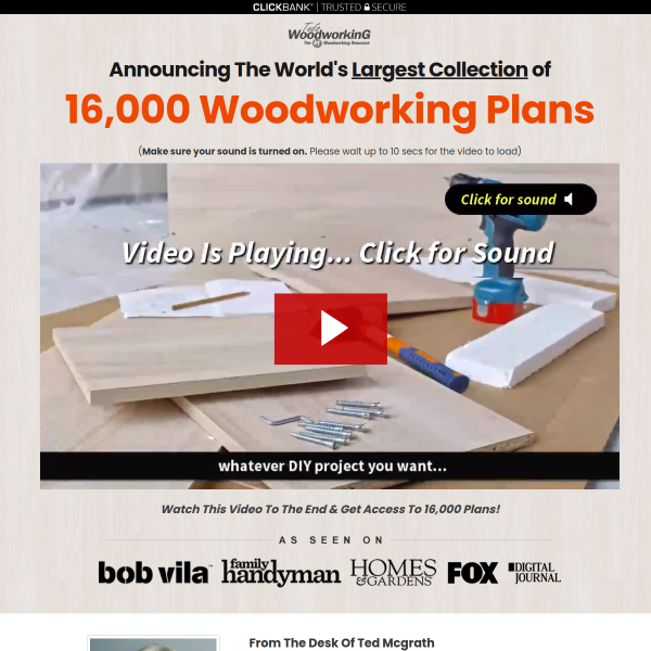 The World's Largest Collection of 16,000 Woodworking Plans!