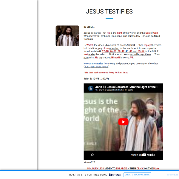 JESUS TESTIFIES Of HIMSELF and HIS FATHER