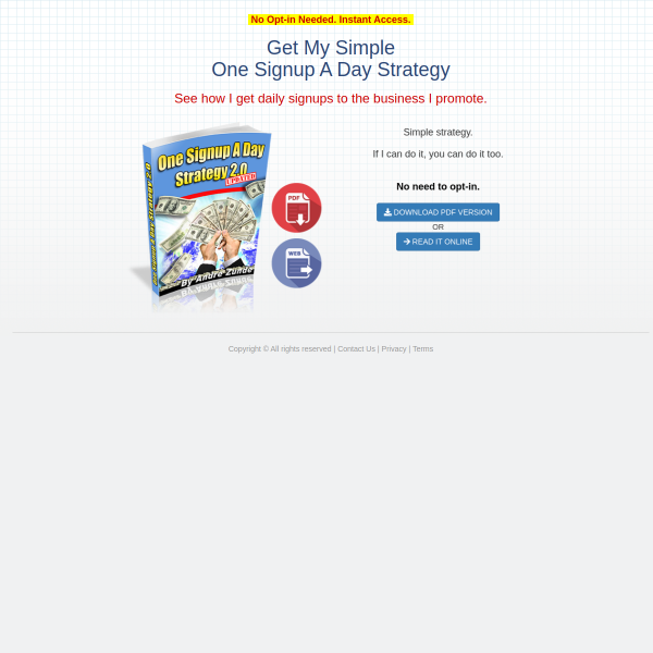 One Signup A Day Strategy