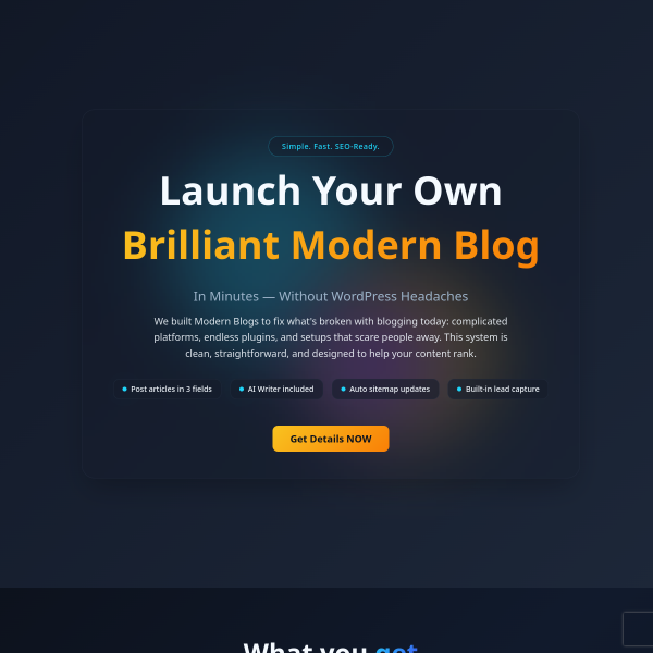 Launch modern blog