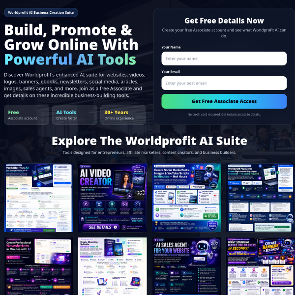 🤖 Build, Promote & Grow Online With Powerful AI Tools!