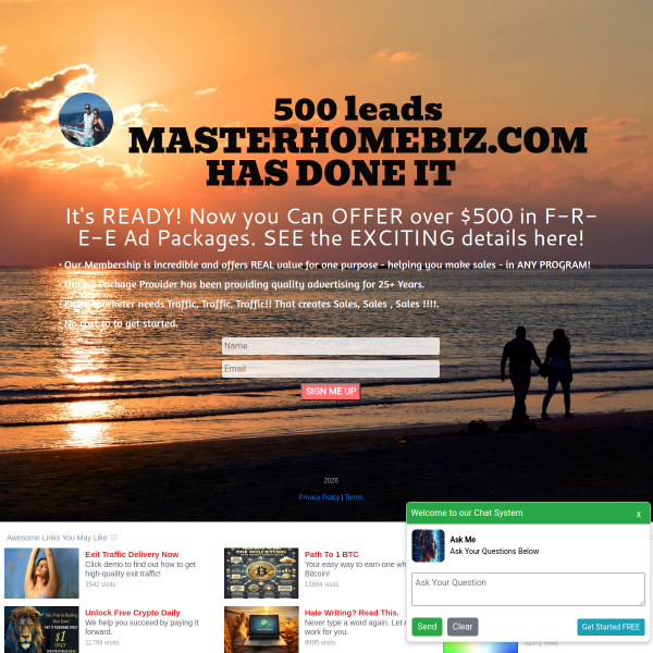 $500 in Free ads for your website
