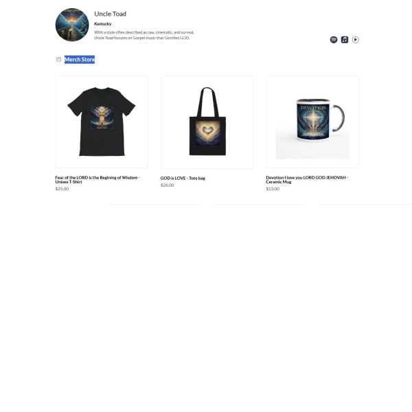 Uncle Toad Music Merchandise store