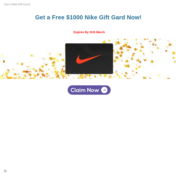 Get a Free $1000 Nike Gift Gard Now!