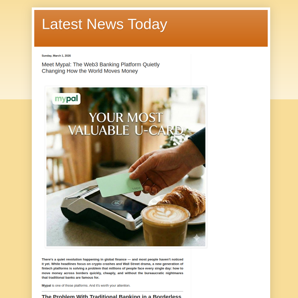 Meet Mypal: The Web3 Banking Platform Quietly Changing How the World Moves Money