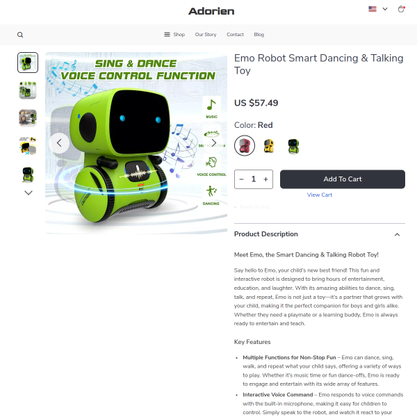 Emo Robot Smart Dancing & Talking Toy